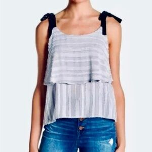 *Nordstrom Elodie Ribbon Tie Layered Textured Cami Tank Top Size Medium NWT